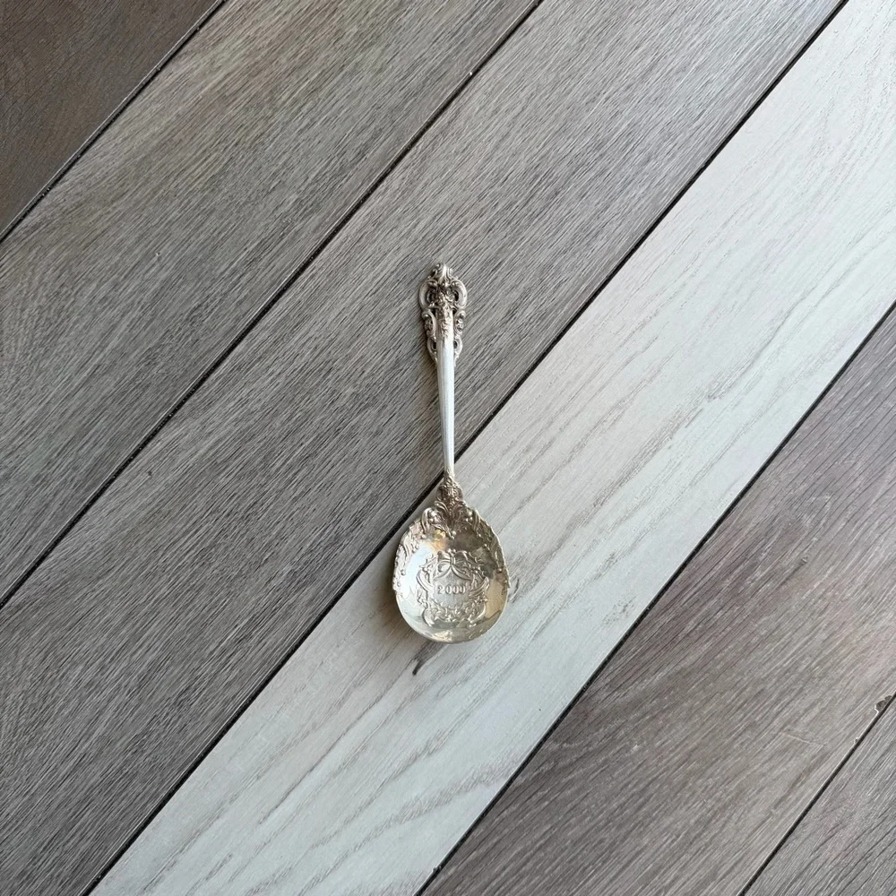 Grande Baroque by Wallace Sterling Silver Christmas 2000 Sugar Spoon